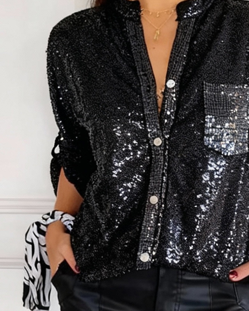 Chemise élégante unie à poche