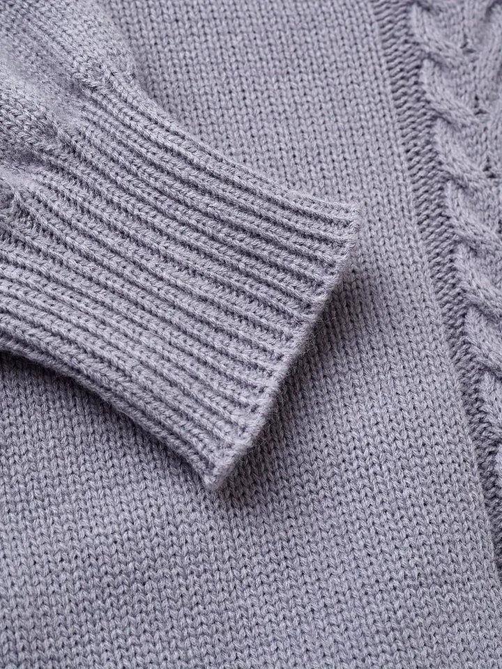 Pull chic en maille torsadée à col V pour femme
