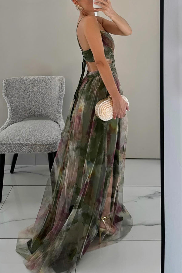Robe longue féminine sans manches pour femme