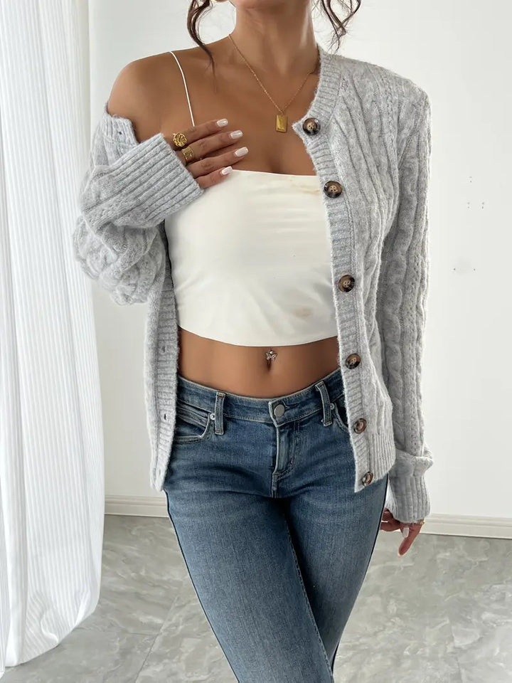 Cardigan en maille torsadée pour femme