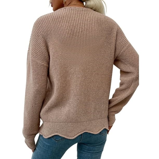 Cardigan tricoté à manches longues ouvert à l'avant avec poches pour femme