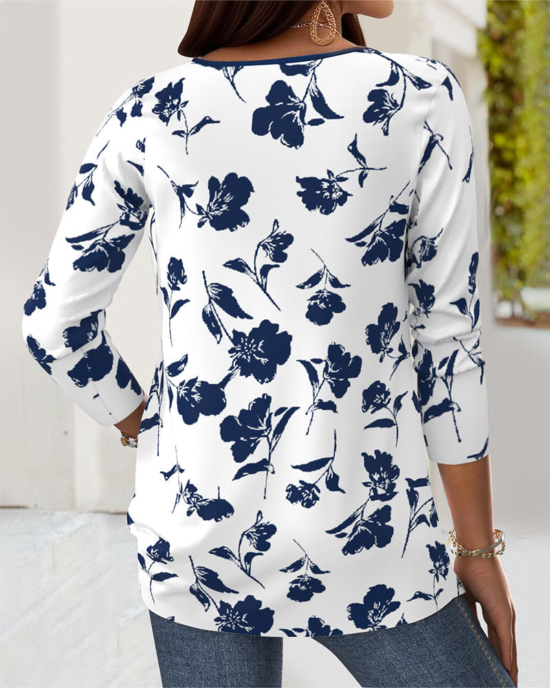 Blouse de mode à imprimé bouton