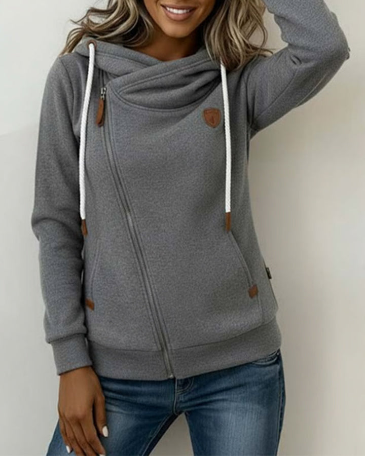 Sweat-shirt décontracté à manches longues et cordon de serrage
