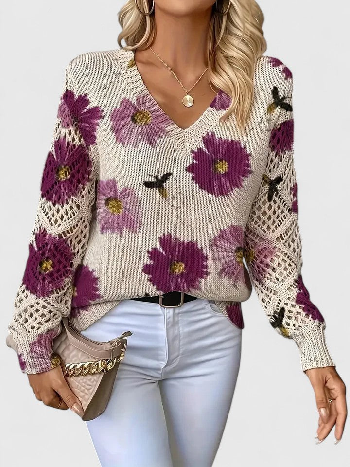 Pull floral léger et élégant