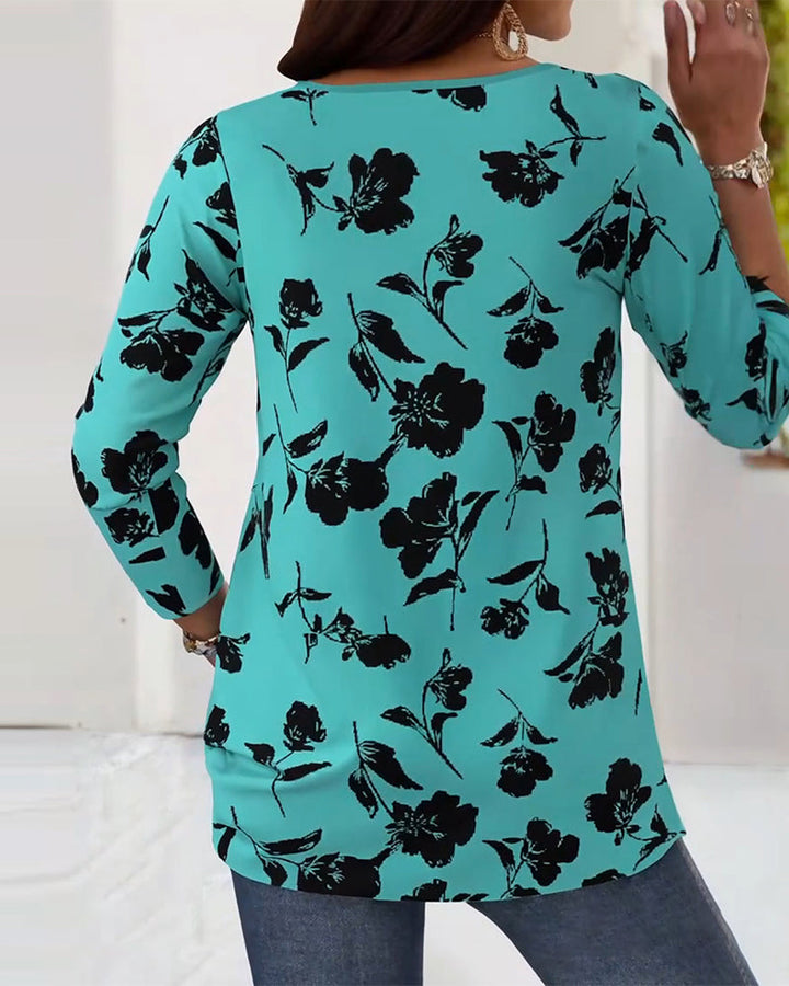 Blouse de mode à imprimé bouton