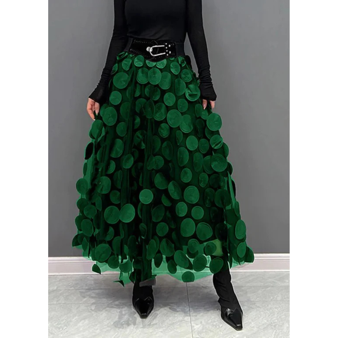 Jupe maxi à pois vintage classique