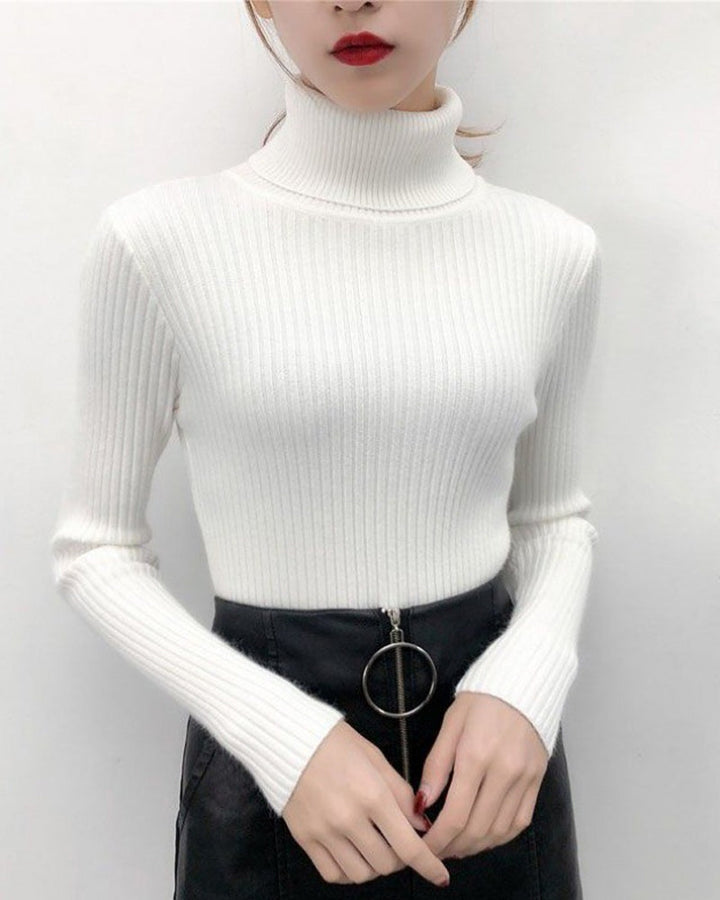 Sous-couche pull en maille à col montant