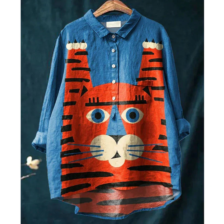 Binky | T-Shirt femme élégant avec impression artistique de chat