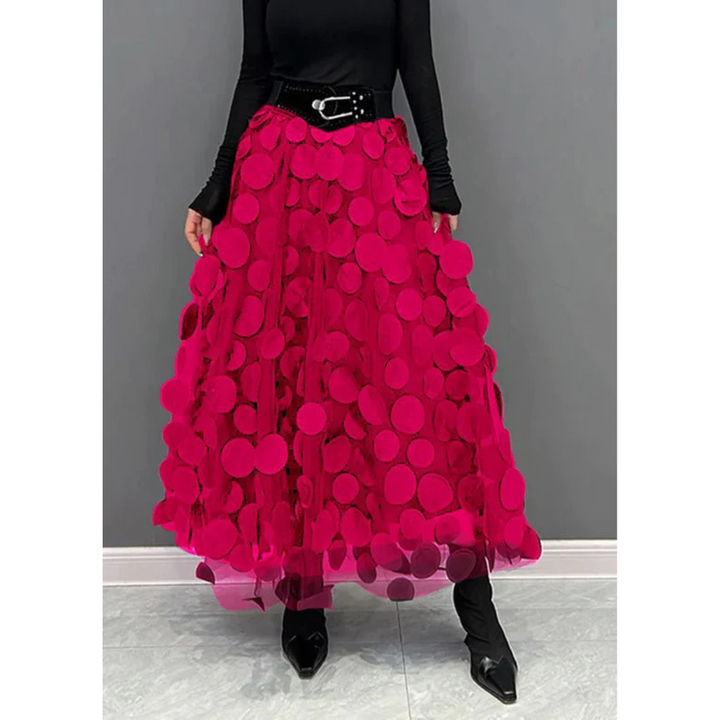 Jupe maxi à pois vintage classique