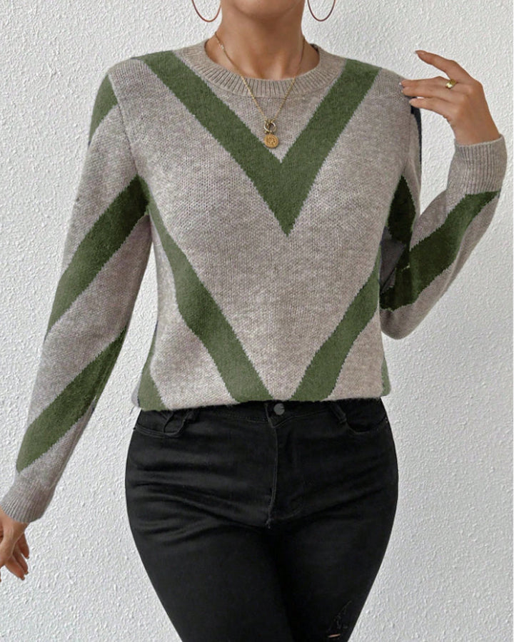 Pull à col rond Geometric-Print