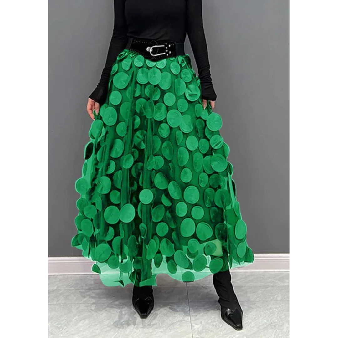 Jupe maxi à pois vintage classique