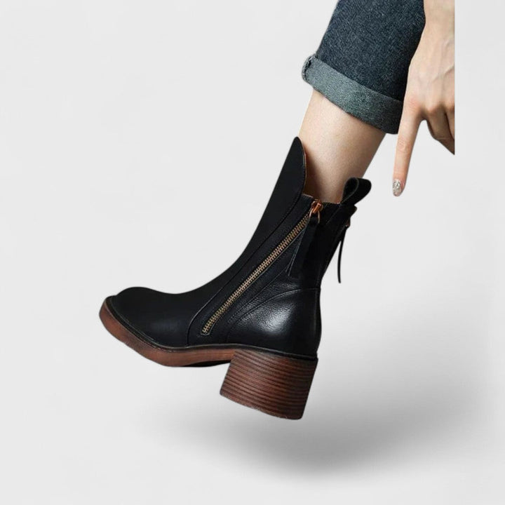 Bottines en cuir véritable