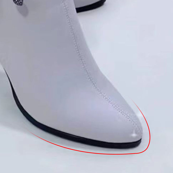 Bottines mode à bout pointu et nœud