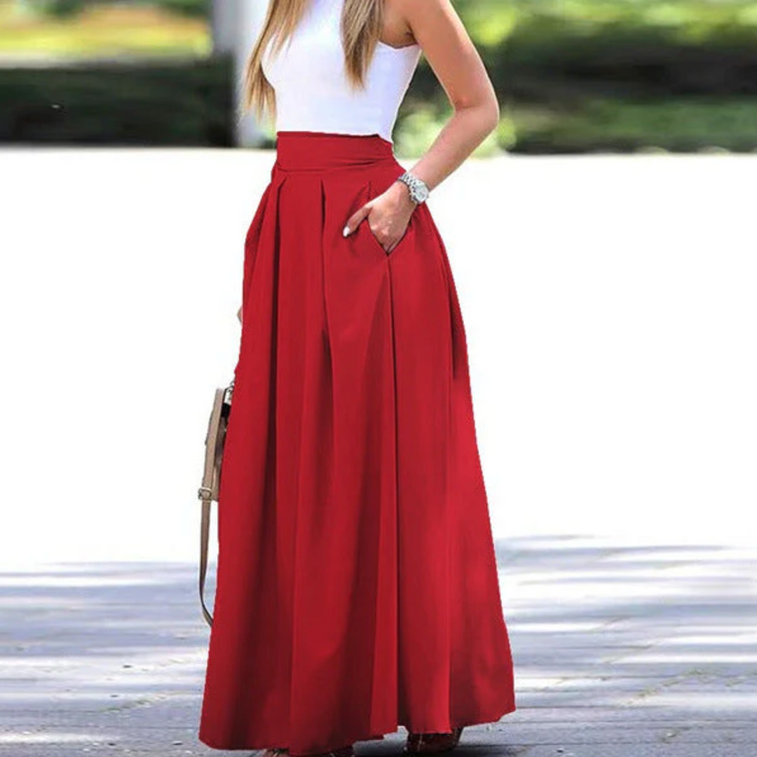 Jupe maxi à plis pour femme