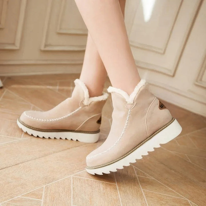 Bottines de neige en daim et cachemire pour femme
