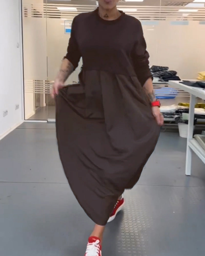 Robe longue décontractée unie