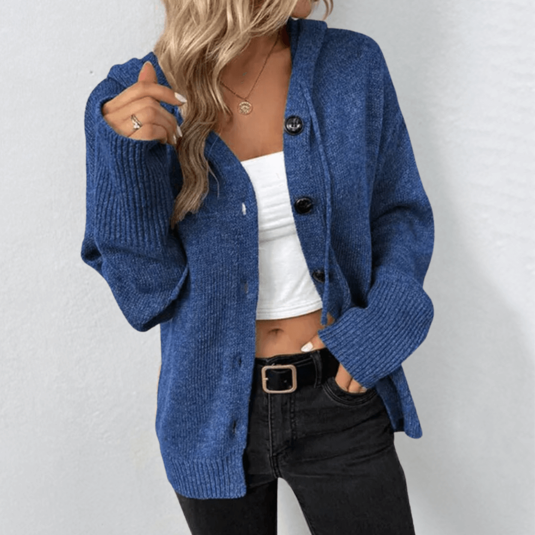 Cardigan boutonné chaud en maille pour femmes