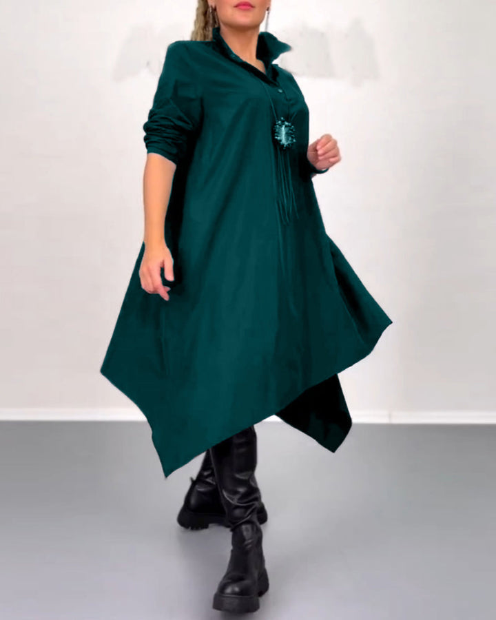 Robe décontractée irrégulière à couleur unie