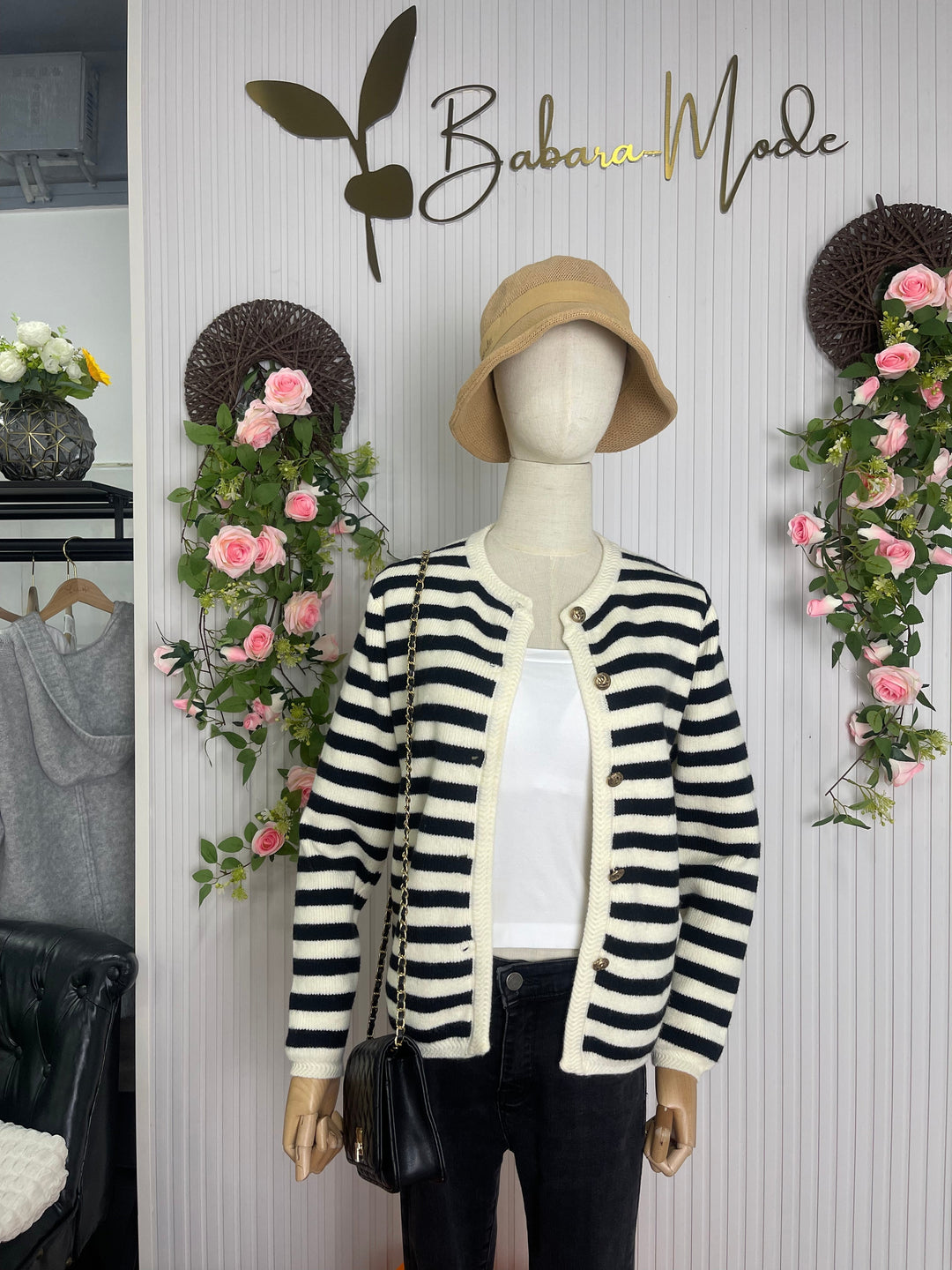 Cardigan rayé intemporel
