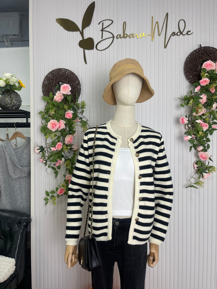 Cardigan rayé intemporel