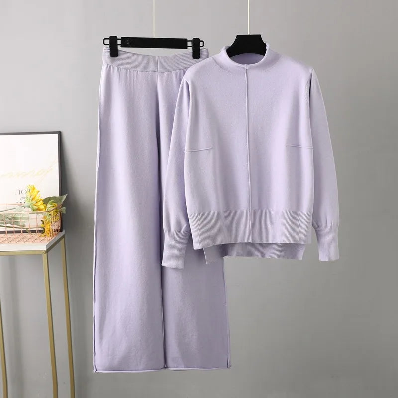 Roma™ - Ensemble pantalon et pull oversize épais et chaud en maille