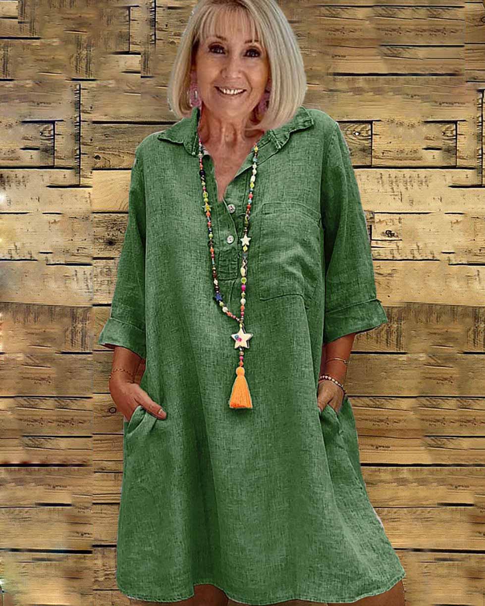Robe à col chemisier et manches
