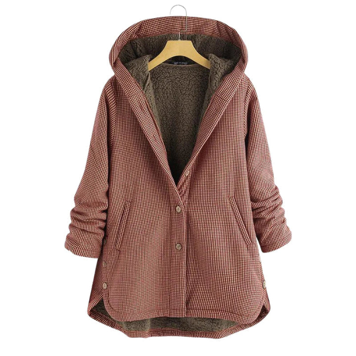 Manteau à capuche à carreaux élégant