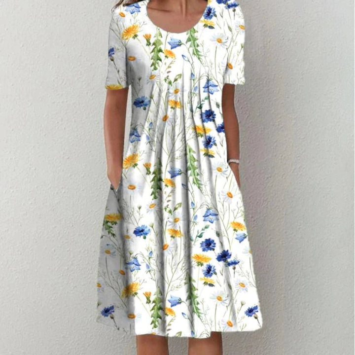 Robe midi boho à fleurs décontractée et fluide