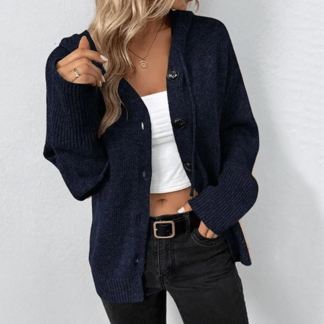 Cardigan boutonné chaud en maille pour femmes