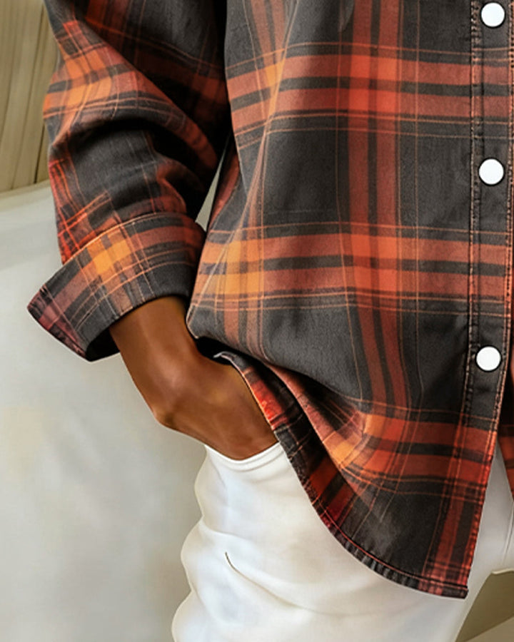 Chemise à carreaux avec col chemise