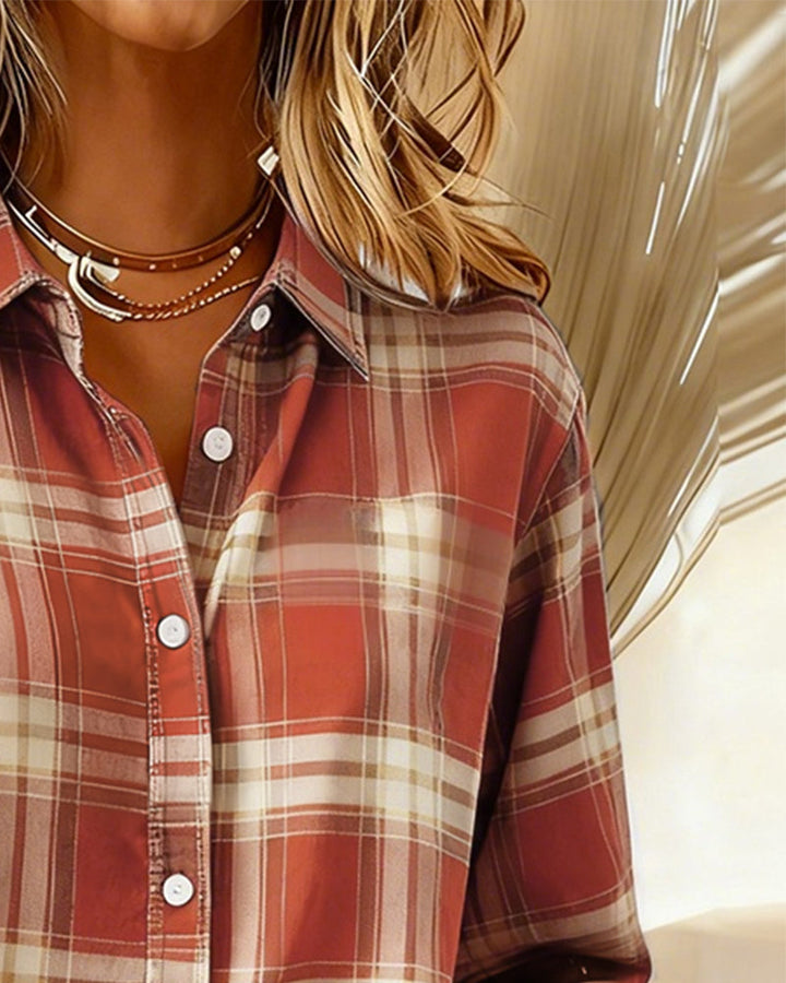 Chemise à carreaux avec col chemise