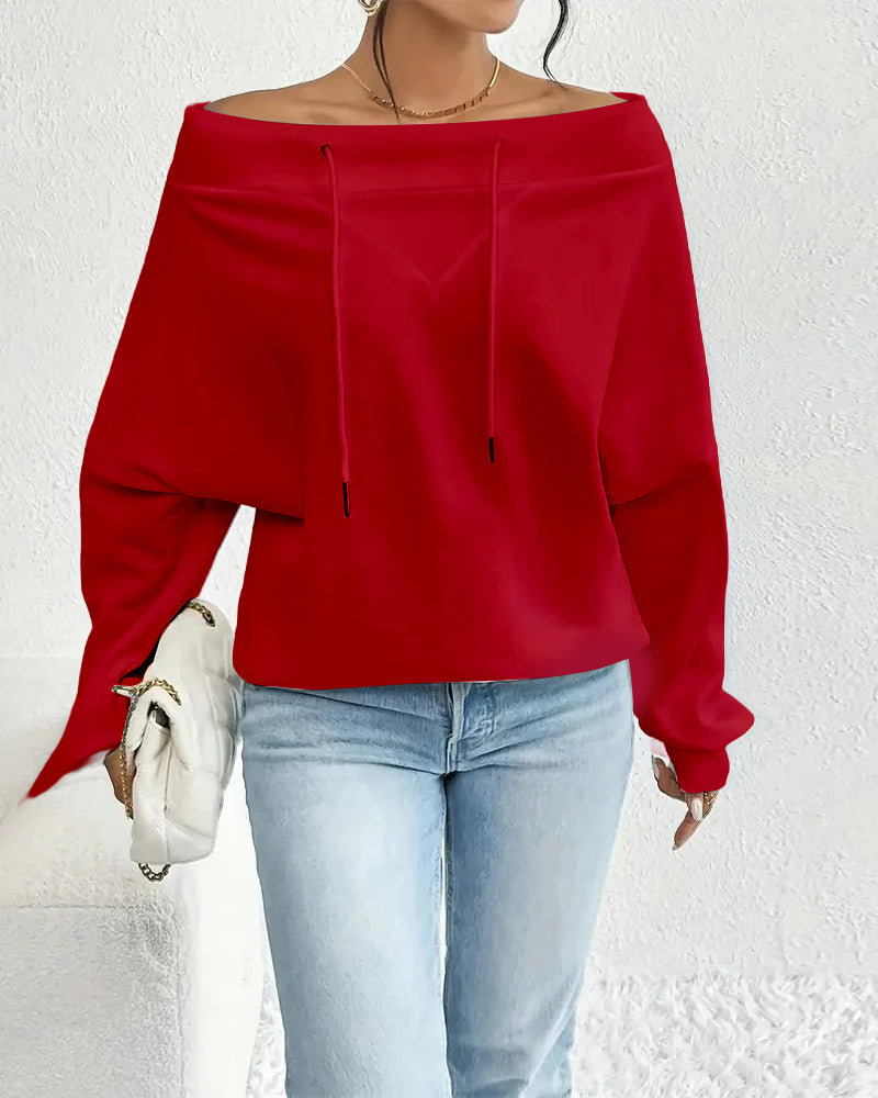 Sweatshirt à la mode couleur unie