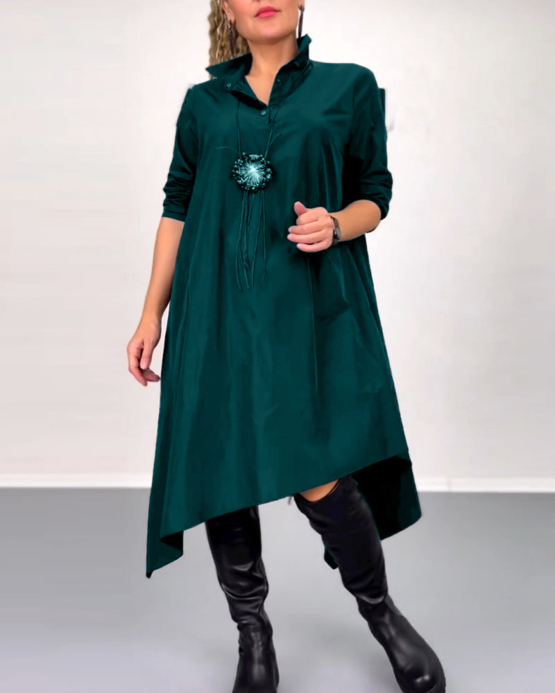 Robe décontractée irrégulière à couleur unie