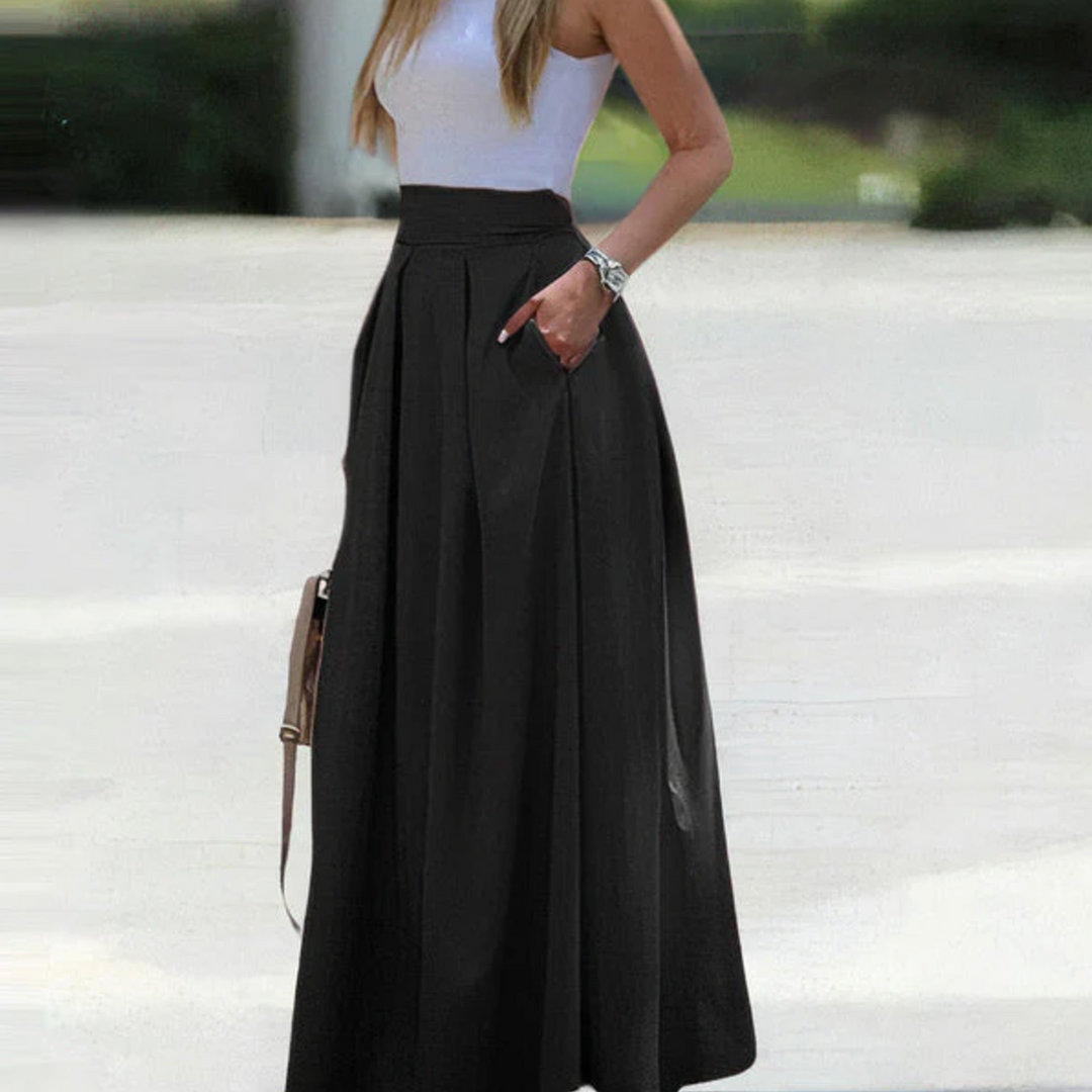 Jupe maxi à plis pour femme
