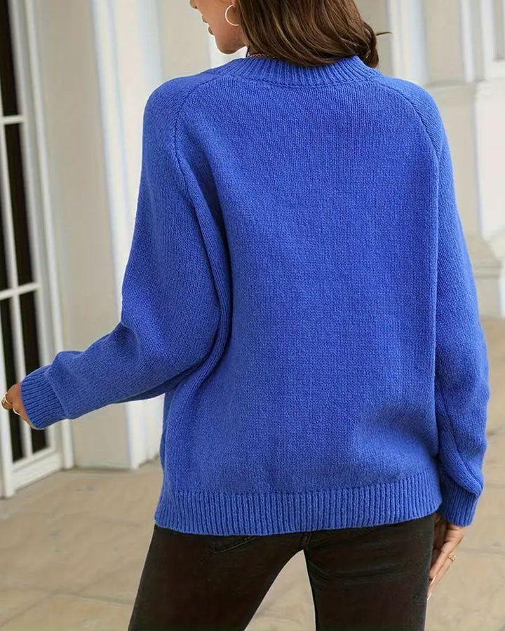 Pull à col rond avec boutonnage