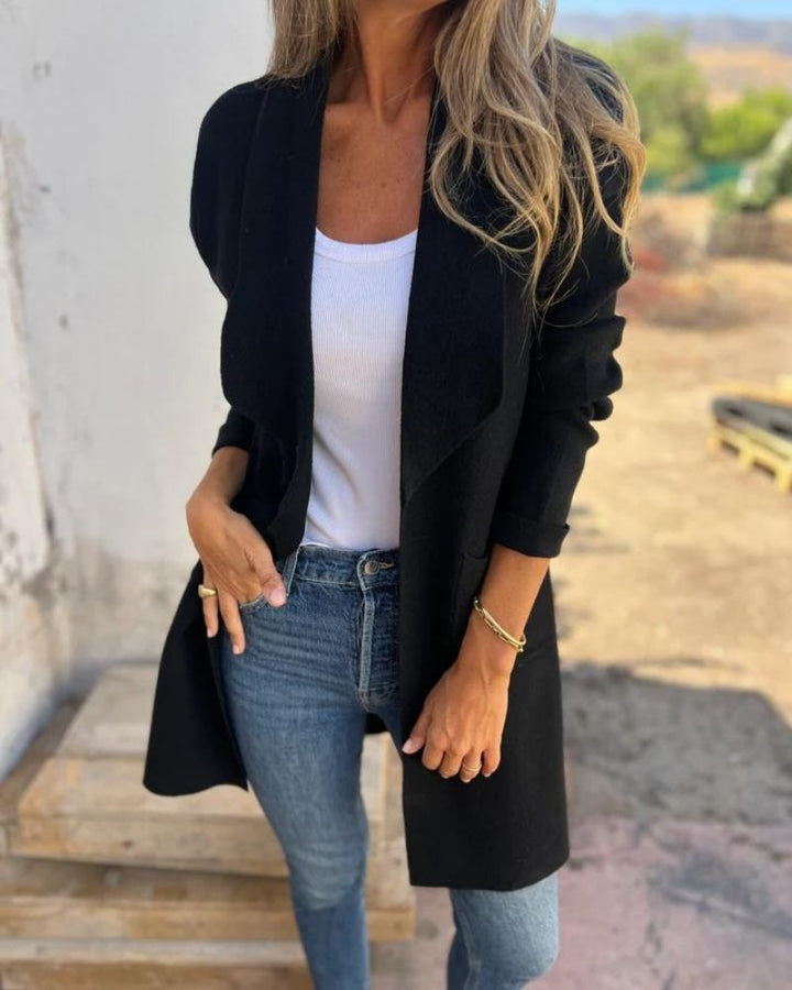 Veste en maille décontractée à col ouvert