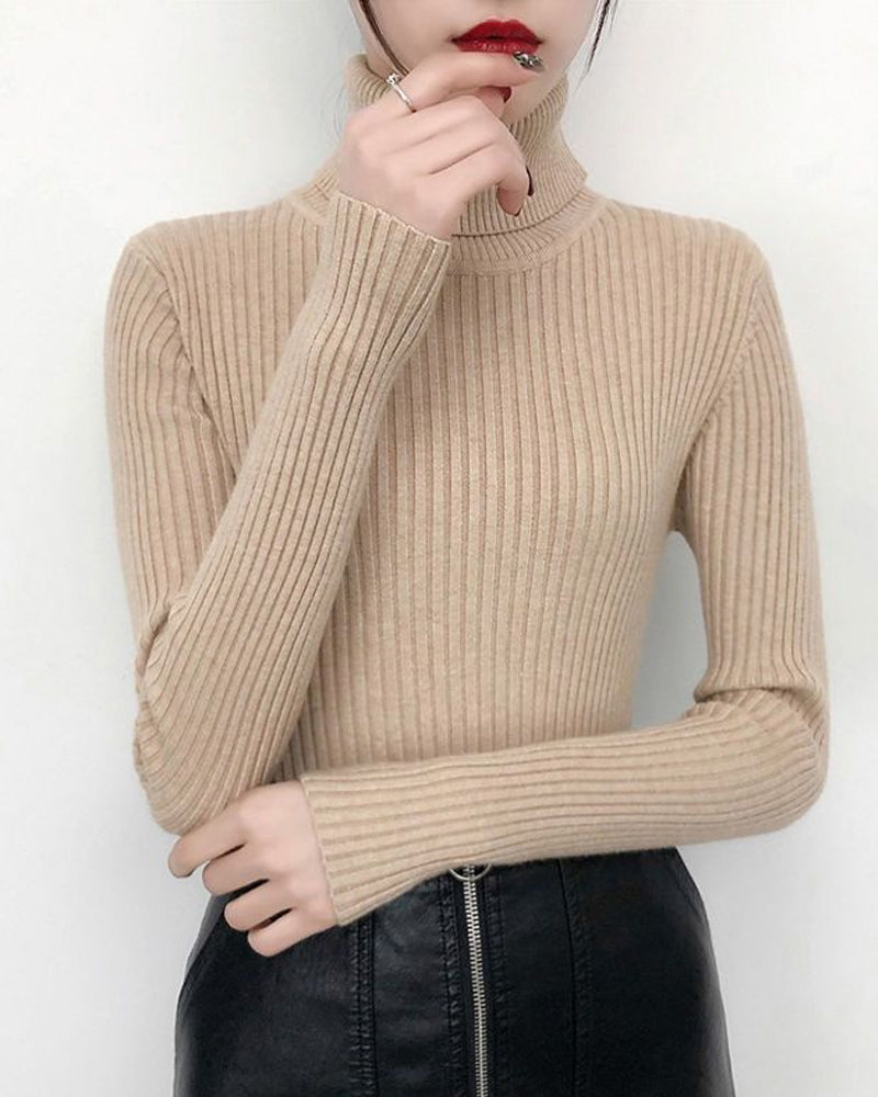 Sous-couche pull en maille à col montant