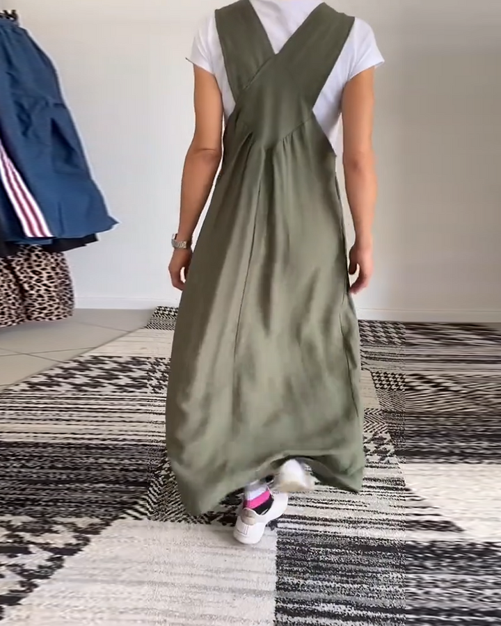 Robe à bretelles unie décontractée