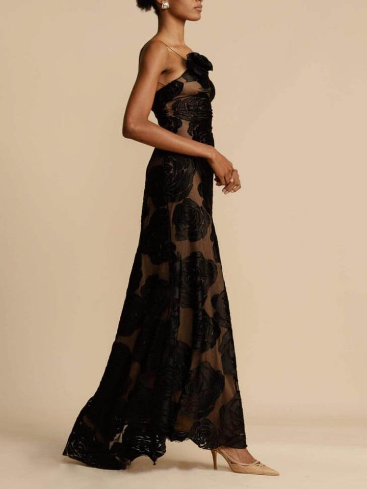 Robe longue à motif floral