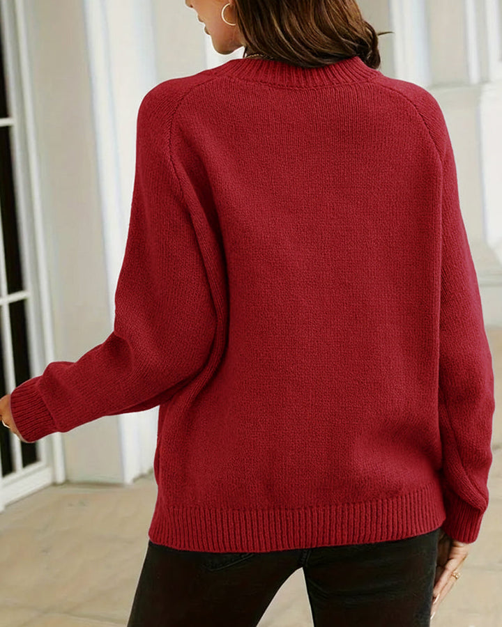 Pull à col rond avec boutonnage