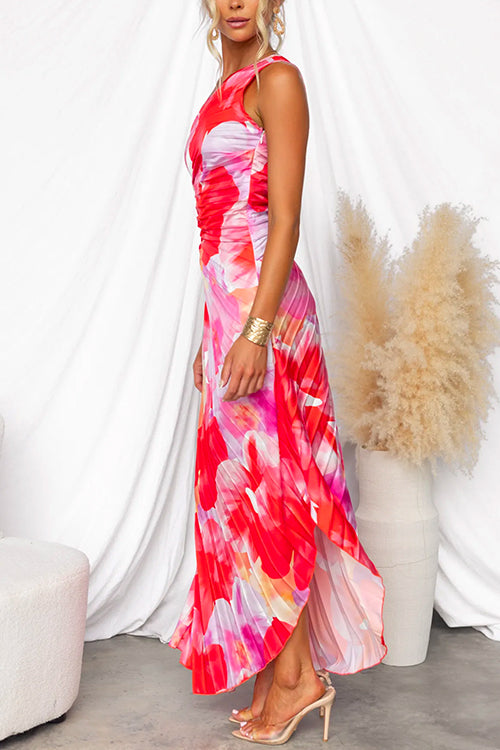 Robe mi-longue plissée et légère pour l'été