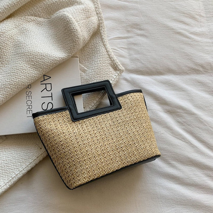 Sac de plage à bandoulière élégant en paille
