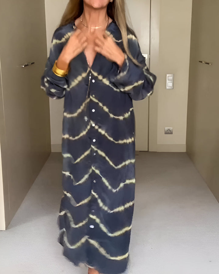 Robe longue bohème fluide à rayures