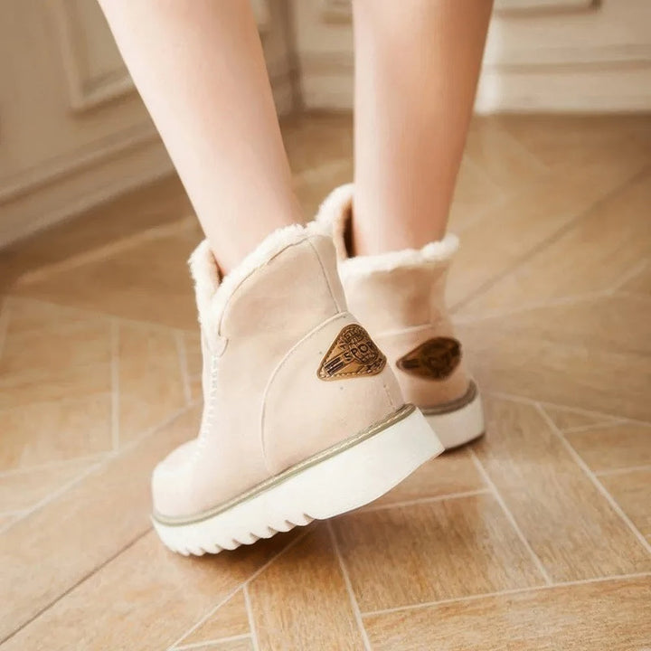 Bottines de neige en daim et cachemire pour femme