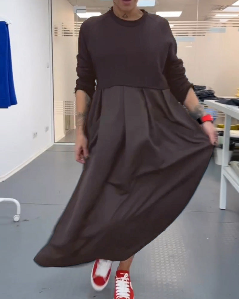 Robe longue décontractée unie