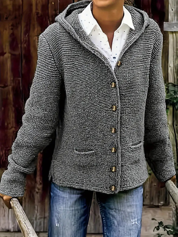 Cardigan élégant à manches longues et à capuche