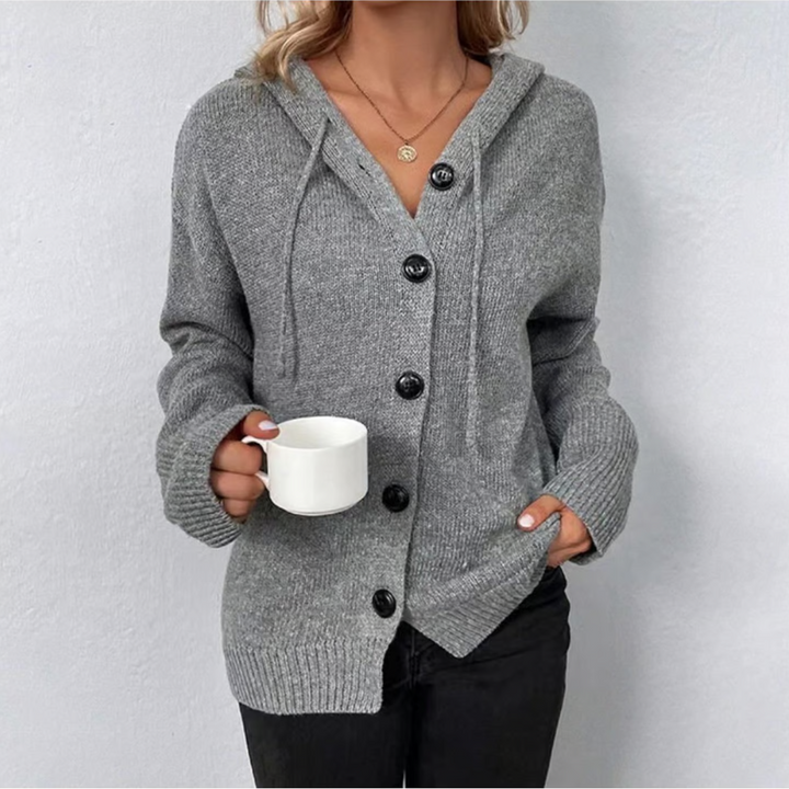 Cardigan boutonné chaud en maille pour femmes