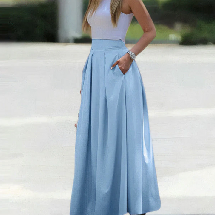 Jupe maxi à plis pour femme