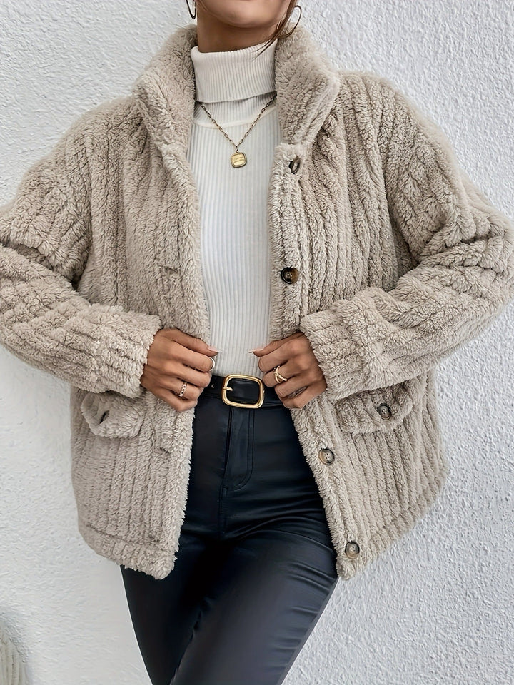 Cardigan boutonné en velours double face
