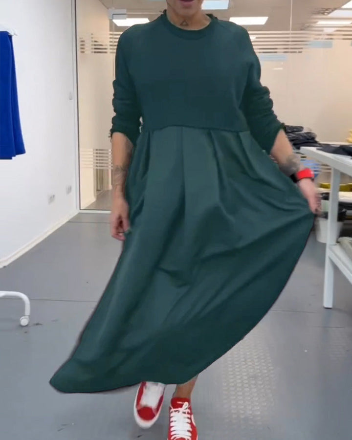 Robe longue décontractée unie